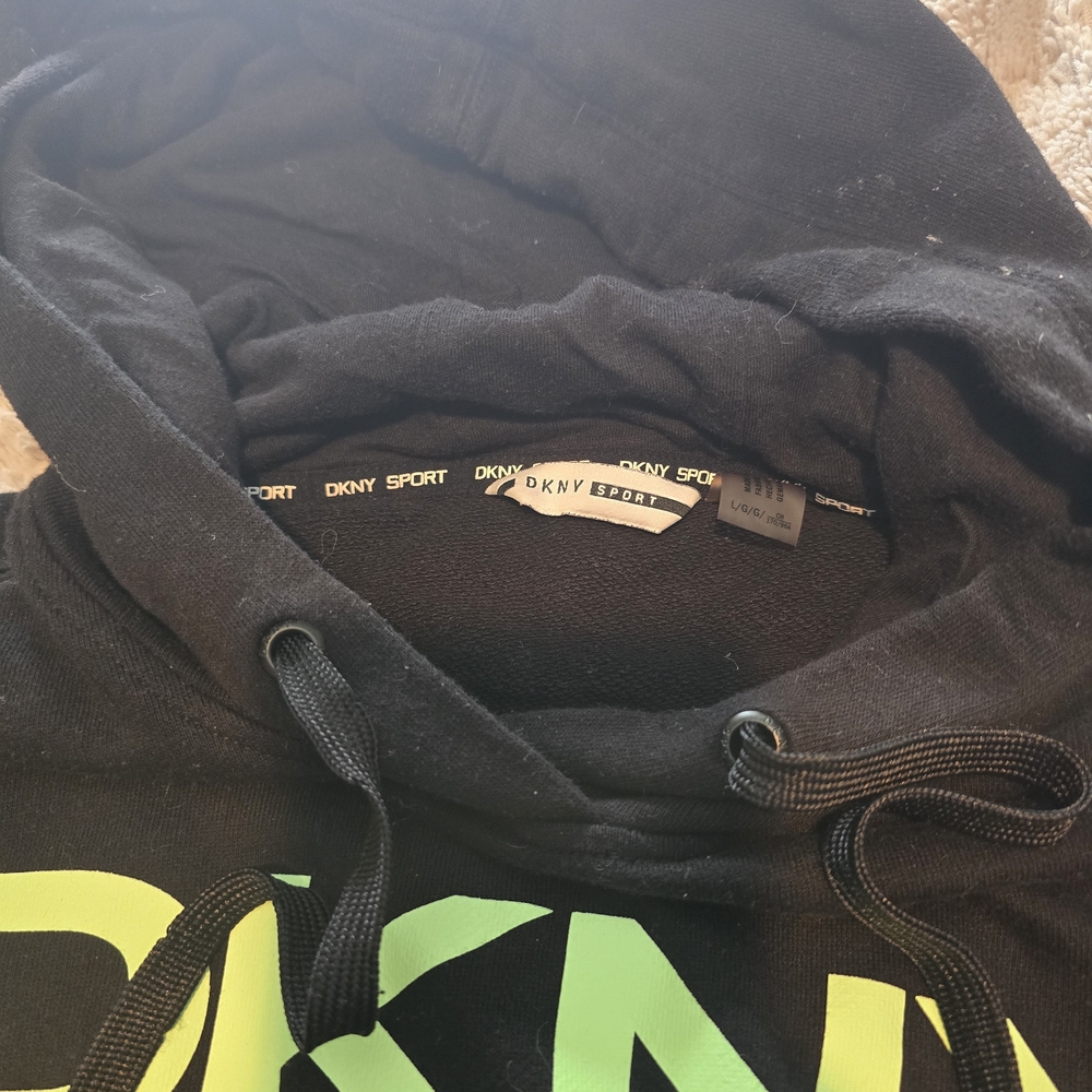 DKNY Black Hoodie with Green Logo - Picture 4 of 4